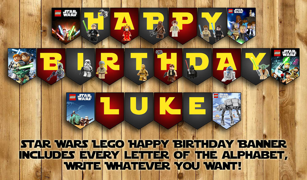 Lego Star Wars Happy Birthday Banner By Instbirthday On 