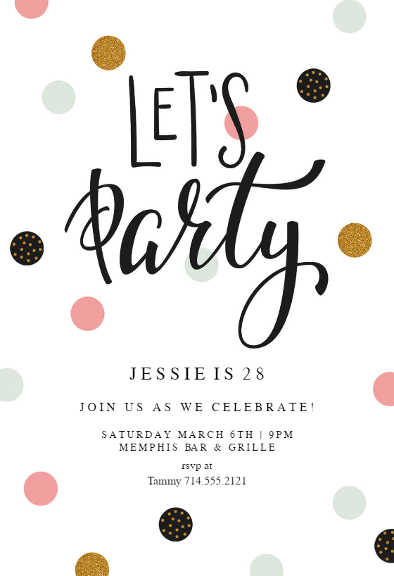 Lets Party Birthday Invitation Template Free 