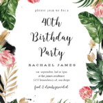 Painterly Tropical Birthday Invitation Template