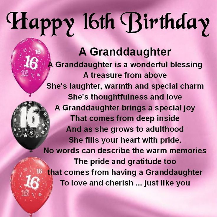 Personalised Coaster Granddaughter Poem 16th Birthday 