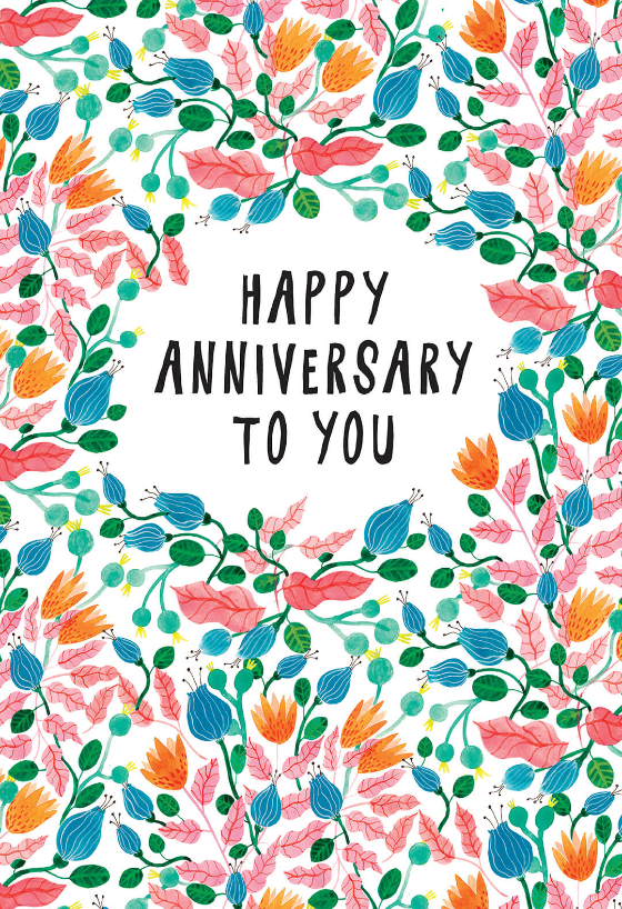 Pink Leaves Happy Anniversary Card Free Greetings Island