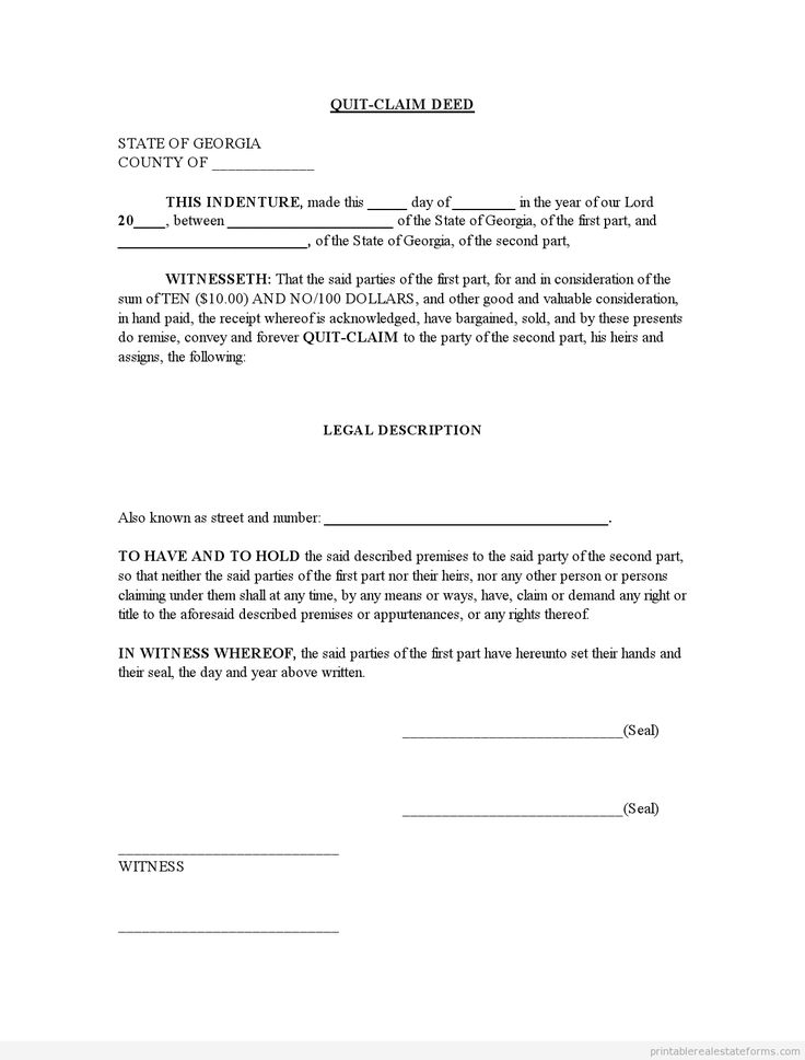Printable Quit Claim Deed Template 2015 Quitclaim Deed 