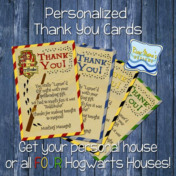 Printable Thank You Card Harry Potter Inspired By 