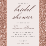 Rose Gold Glitter Bridal Shower Invitation Template