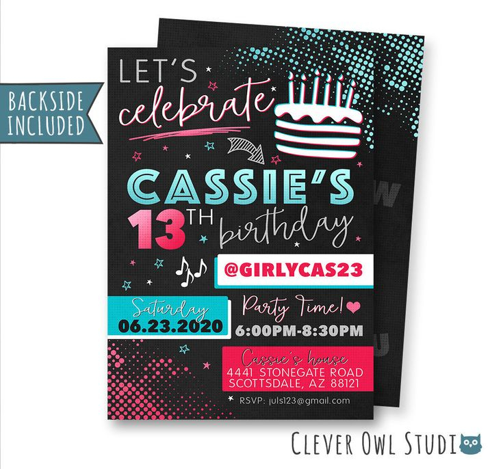 Tik Tok Invitation Tik Tok Birthday Invitation Tik Tok 