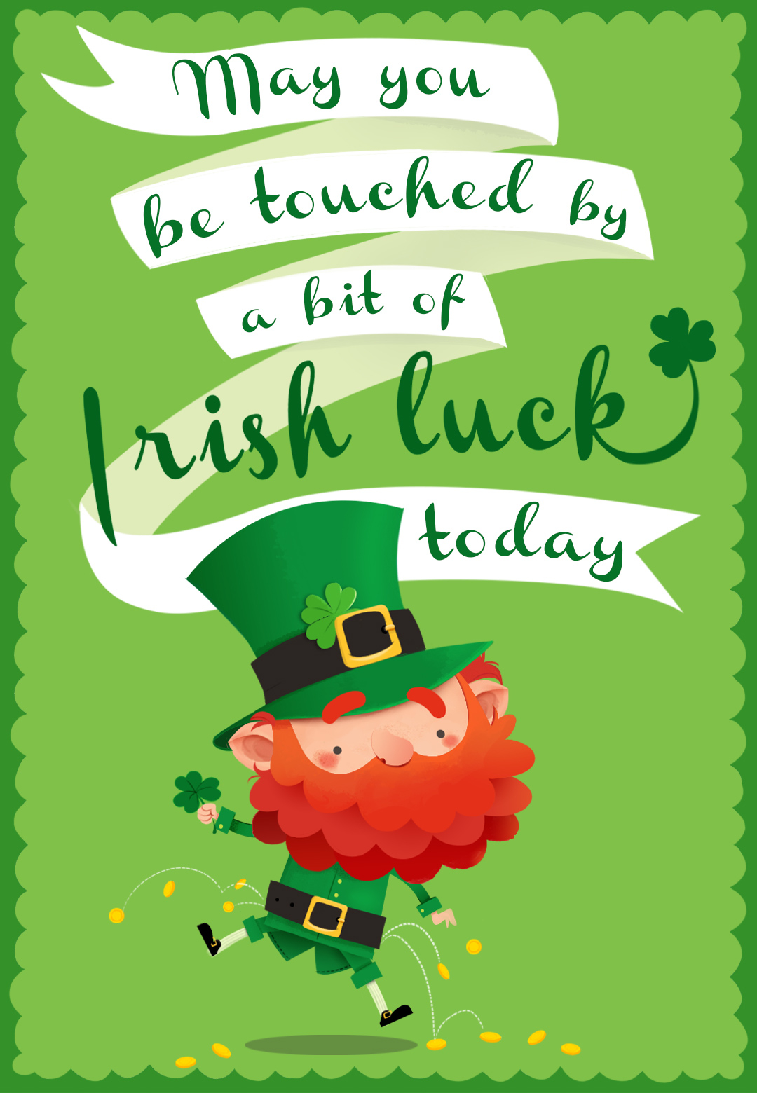 Touched By A Bit Of Irish Luck St Patrick s Day Card 