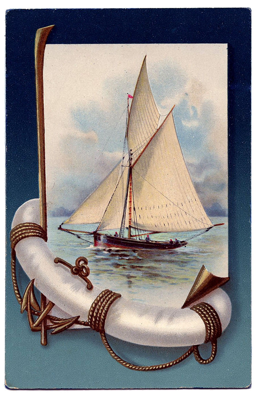 Vintage Nautical Clip Art Beautiful Sailboat The 