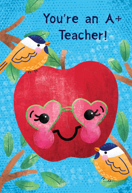 Wise Apple Thank You Card For Teacher Free Greetings 