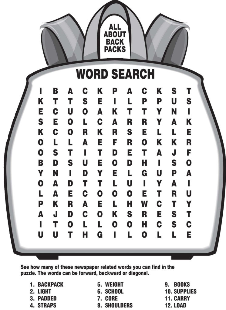 Word Search Worksheets For Brain Activity Activity Shelter