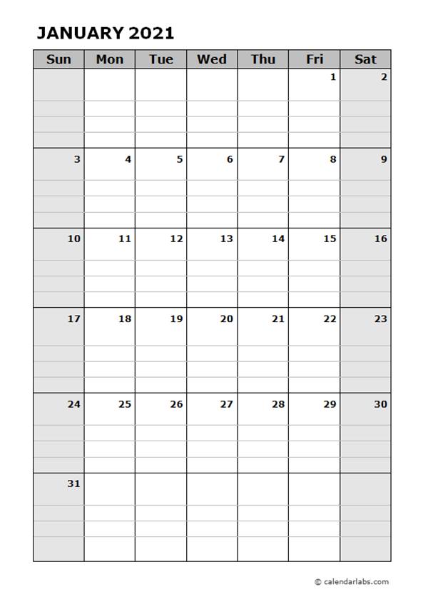 2021 Blank Daily Planner Free Printable Templates
