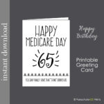 65th Birthday Printable Card Birthday Printable Medicare