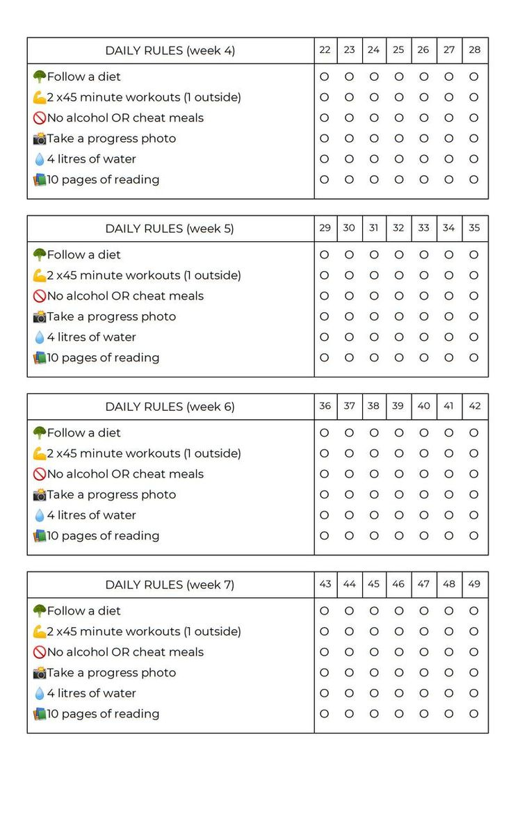 75 Hard Challenge Daily Rules Tracker Printable 