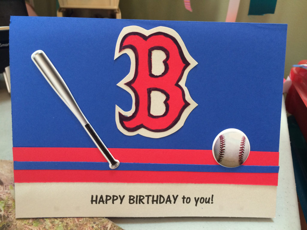 Boston Red Sox Birthday Card DIY Birthday Cards
