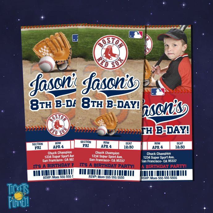 Boston Red Sox Tickets Birthday Baseball Birthday 