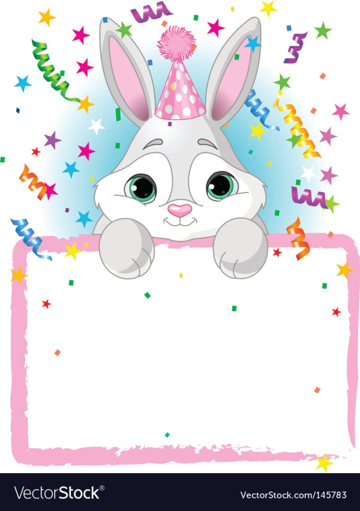 Bunny Birthday Invitation Royalty Free Vector Image