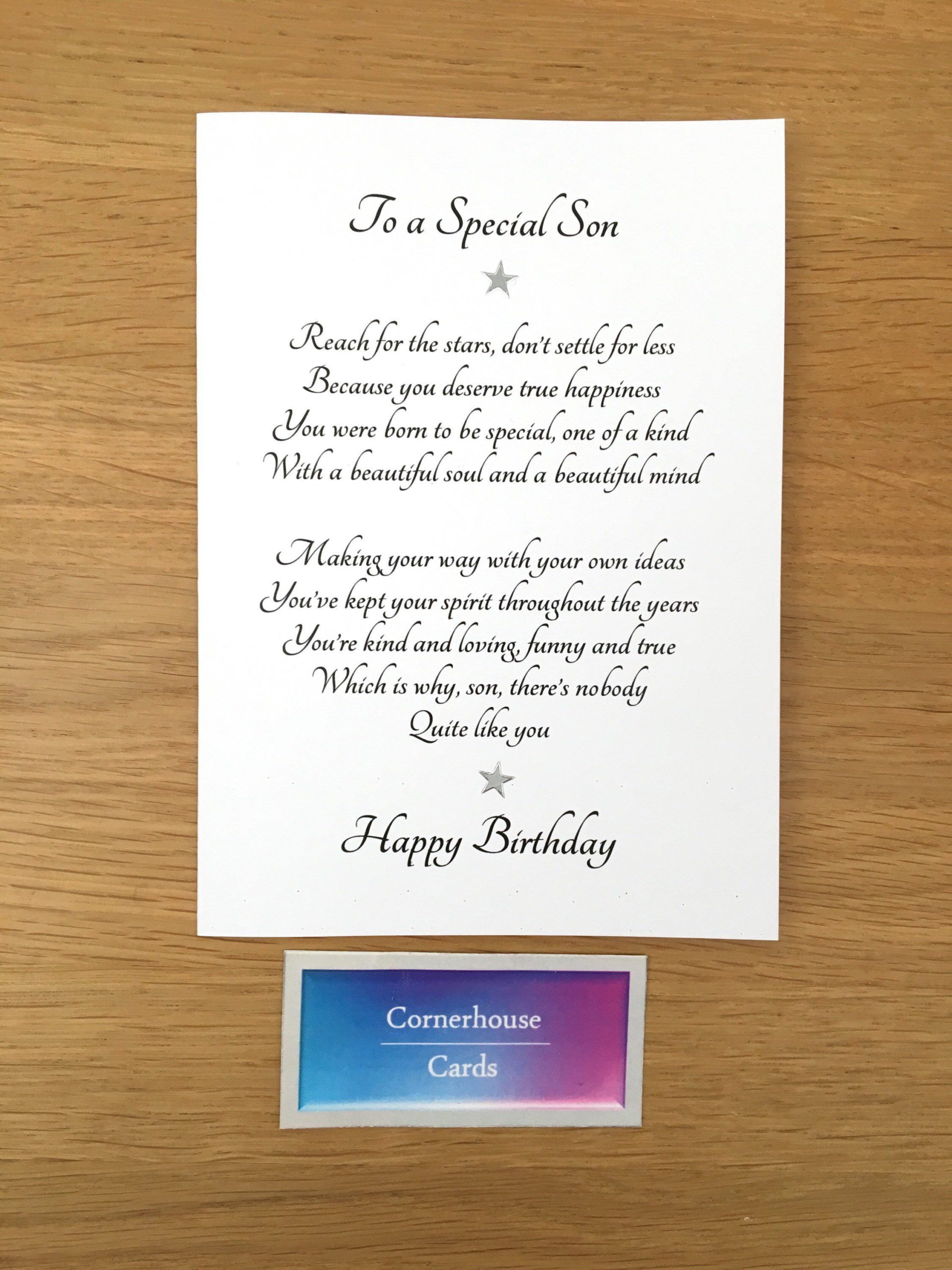 Card For Adult Son Special Sons Birthday Birthday Card 