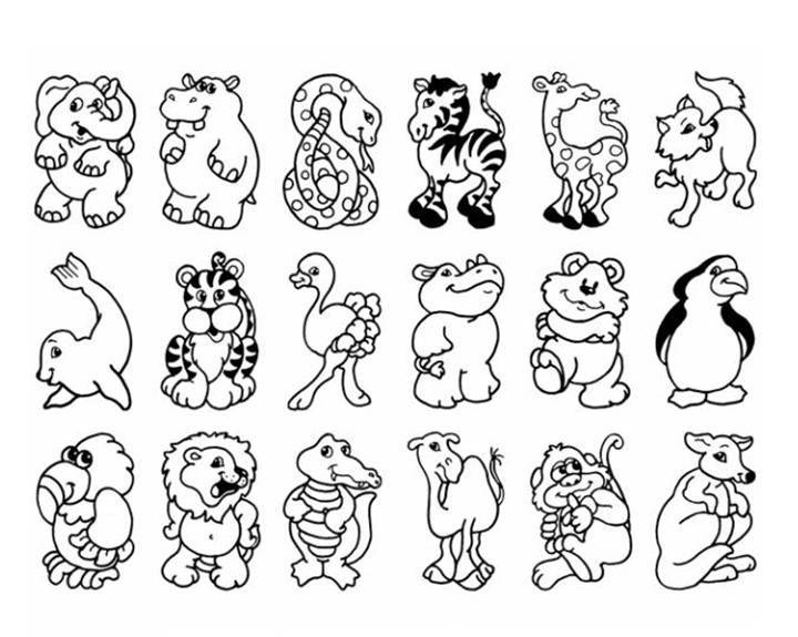 Cartoon Zoo Animals Coloring Pages At GetColorings 