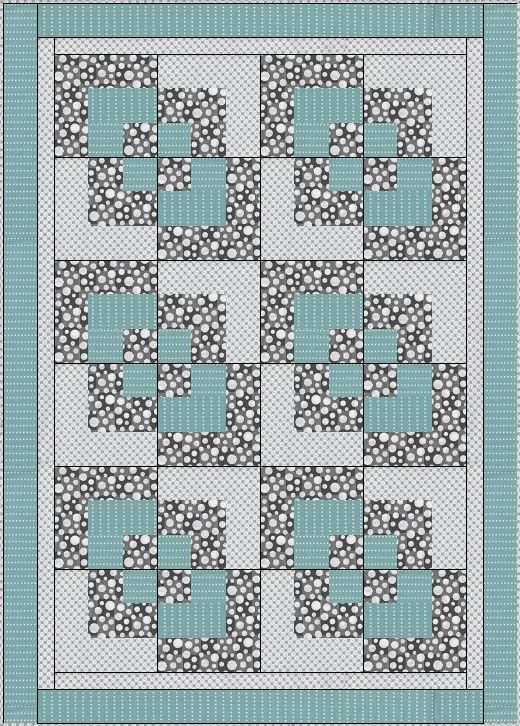 Corner Play Downloadable 3 Yard Quilt Pattern Quilt 