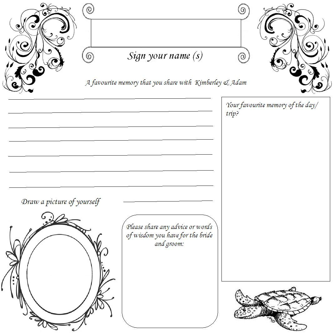 DIY Wedding Guest Book Pages DIY Guest Book Pages 197mm 