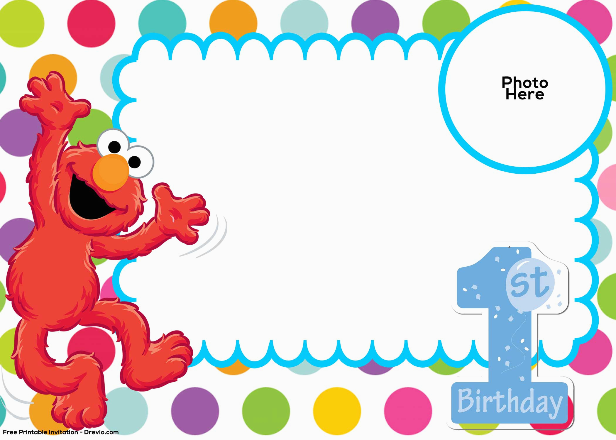 Elmo First Birthday Party Invitations Free Sesame Street 