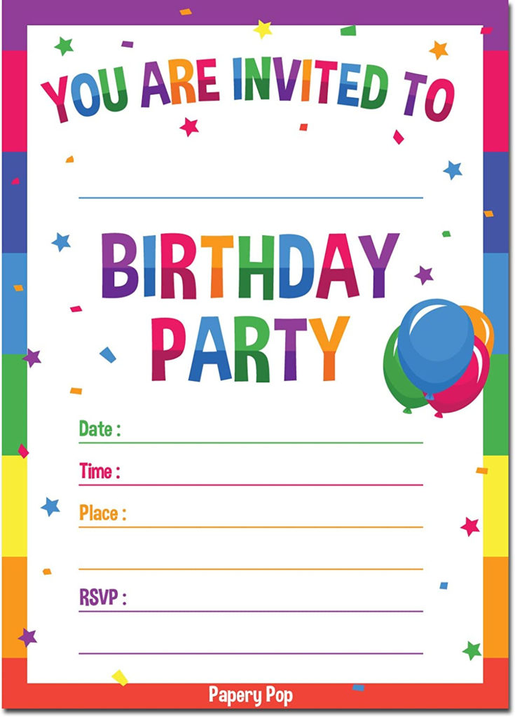 Free Birthday Invitation Templates Online Printable