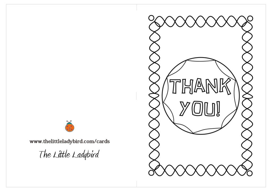 Free Coloring Pages Thank You Card Coloring Template For 