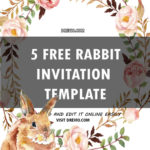 FREE PRINTABLE Cute Bunny Birthday Invitation Template