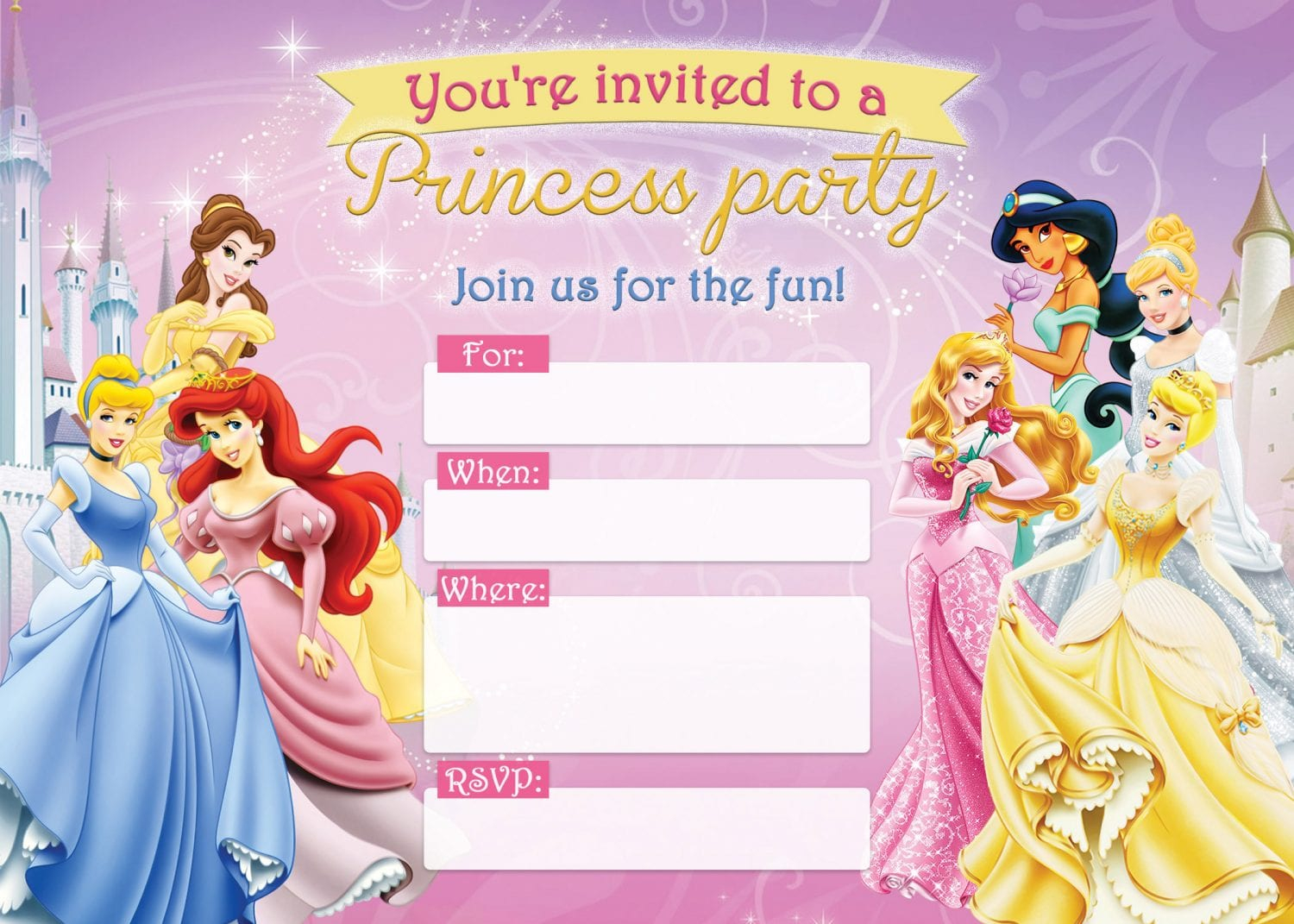 FREE Printable Disney Princess Birthday Invitations D Is 