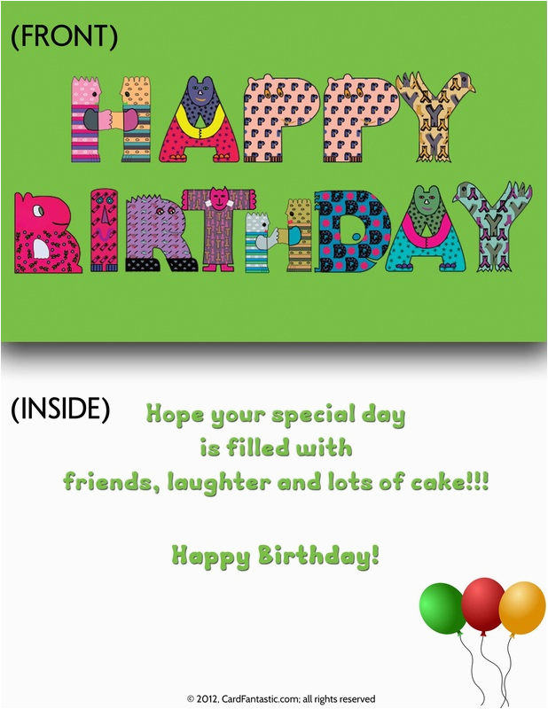 Printable Foldable Birthday Cards