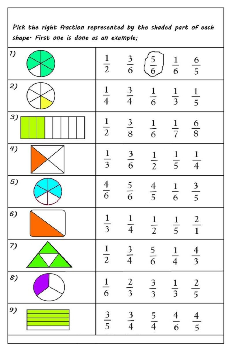 Free Printable Fractions Worksheets For 2019 Educative 