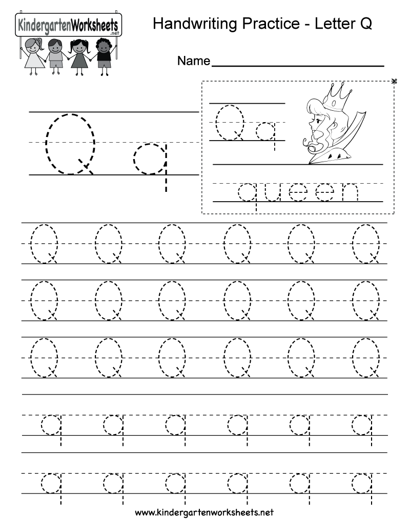 Free Printable Letter Q Writing Practice Worksheet For 