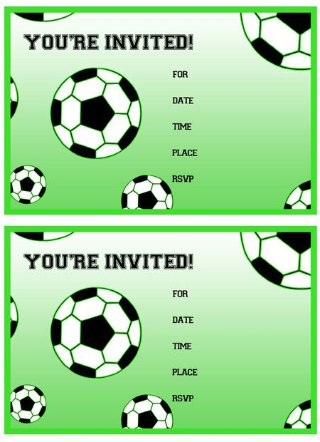 Free Printable Soccer Birthday Party Invitations Soccer 