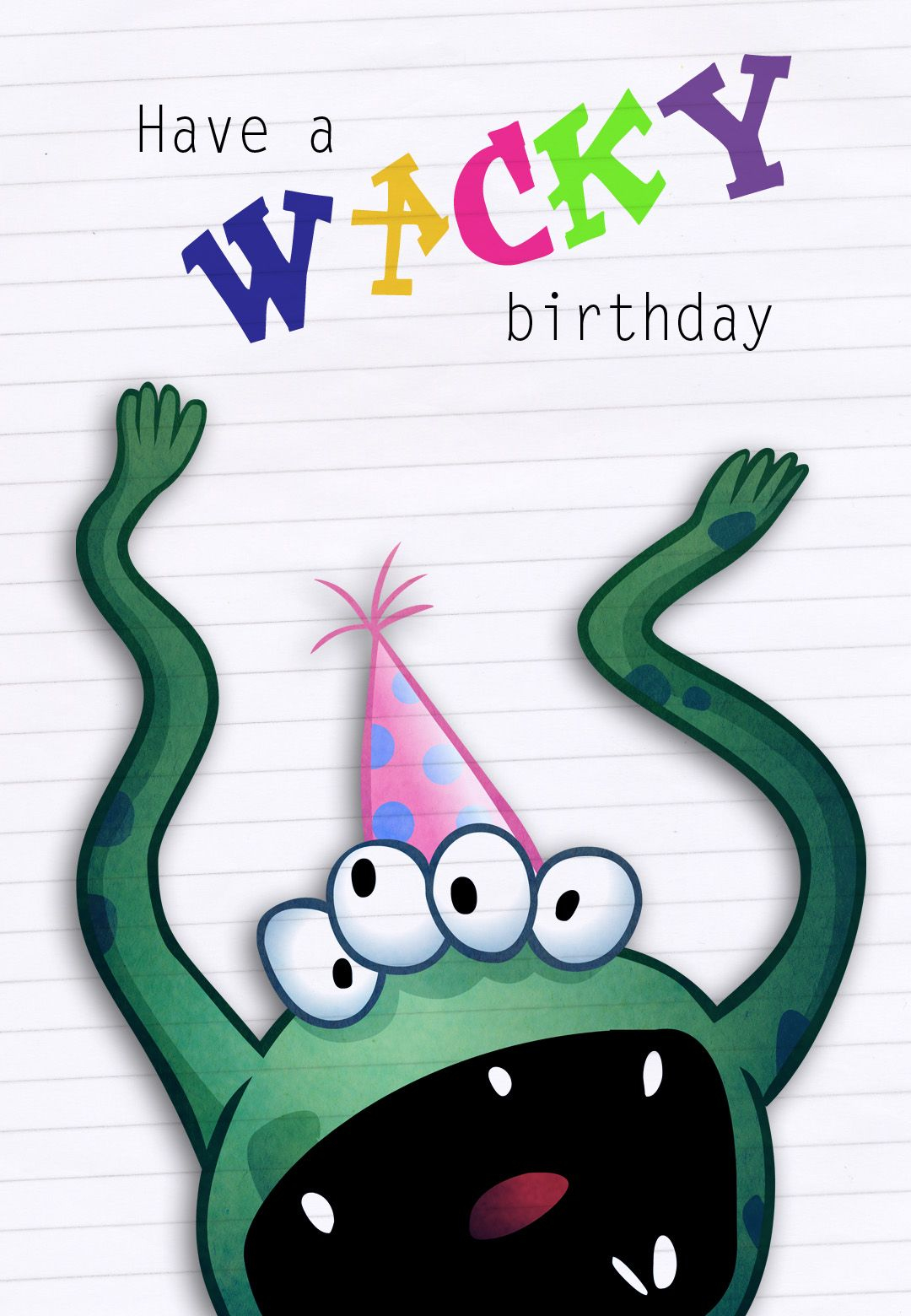 Free Printable Wacky Birthday Greeting Card Birthday 