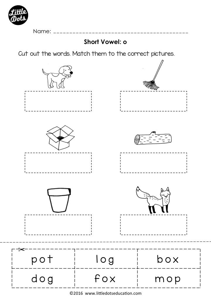 Free Short Vowel O Worksheet And Activity For Preschool Or