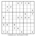 Free Sudoku Puzzle Sudoku Puzzles Hard Puzzles