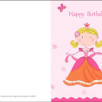 Happy Birthday Card With Princess Free Printable