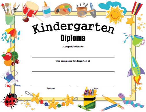 Kindergarten Diploma AllFreePrintable