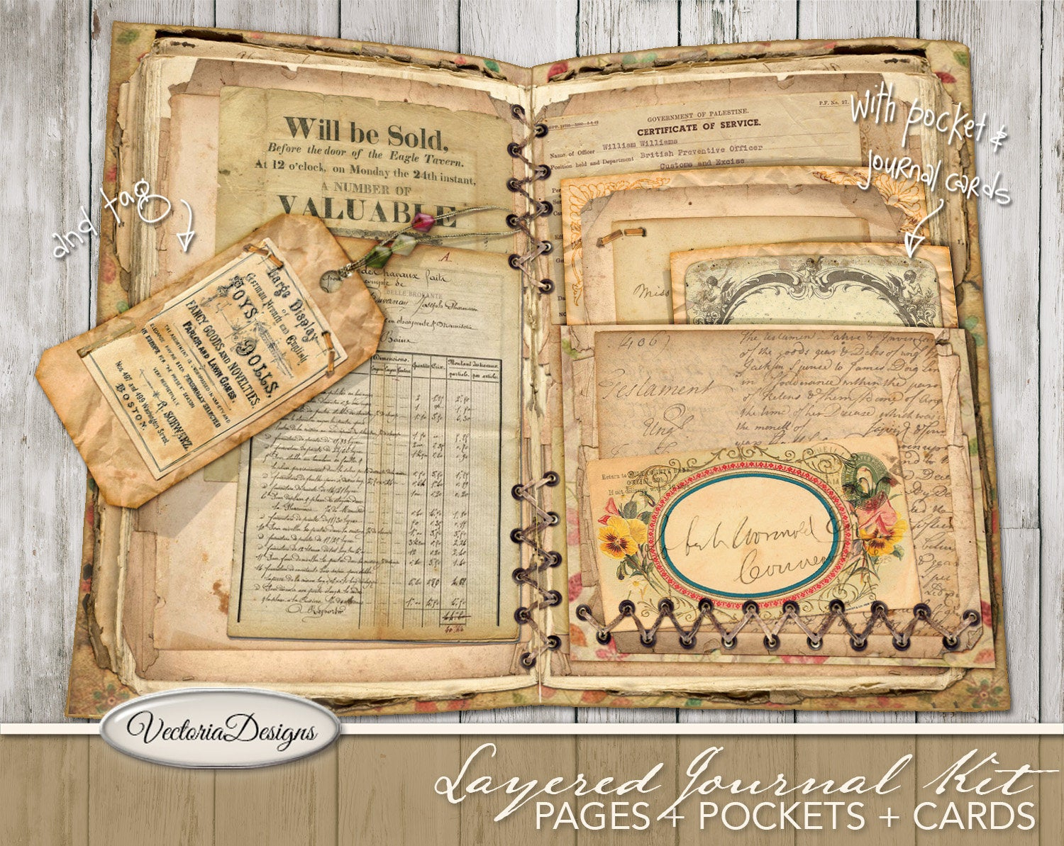 Layered Journal Kit Printable Junk Journal Digital 