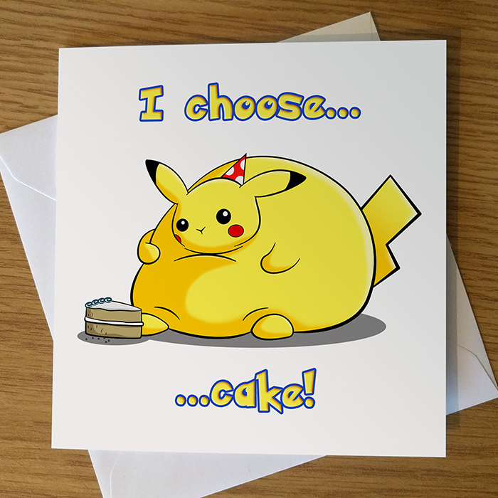 Pikachu Pok mon Birthday Card Ride A Wave Design