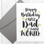 Printable Happy Birthday Card For The Best Dad In The Whole