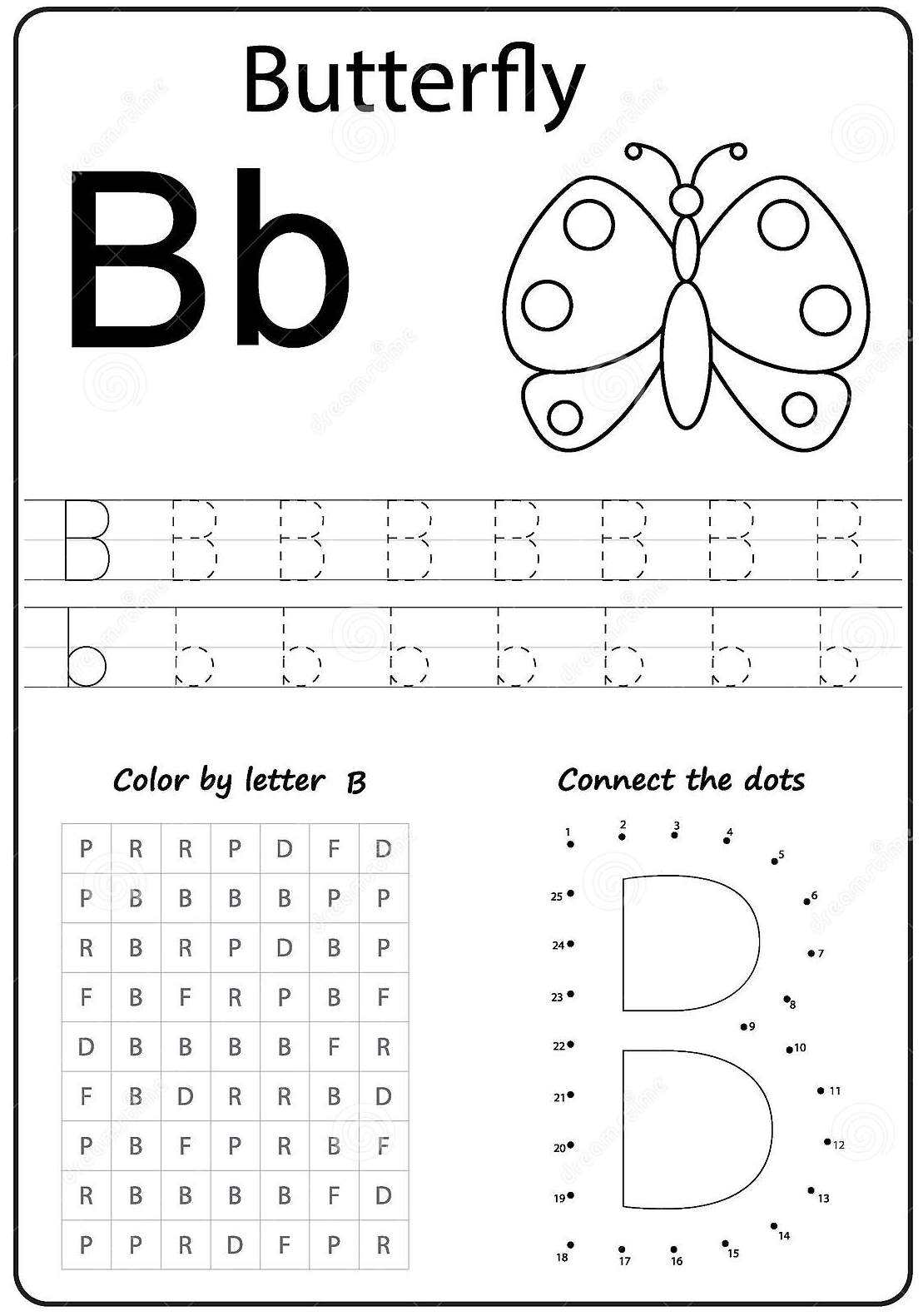 Printable Letter B Worksheets For Kindergarten Preschoolers