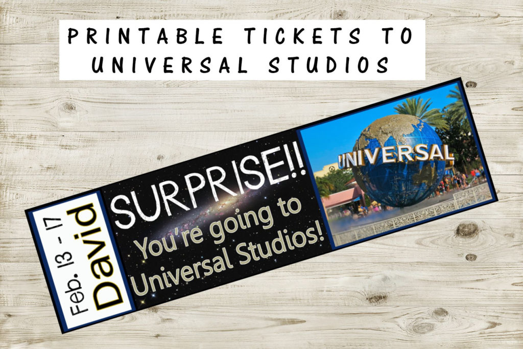 Free Printable Universal Studios Tickets