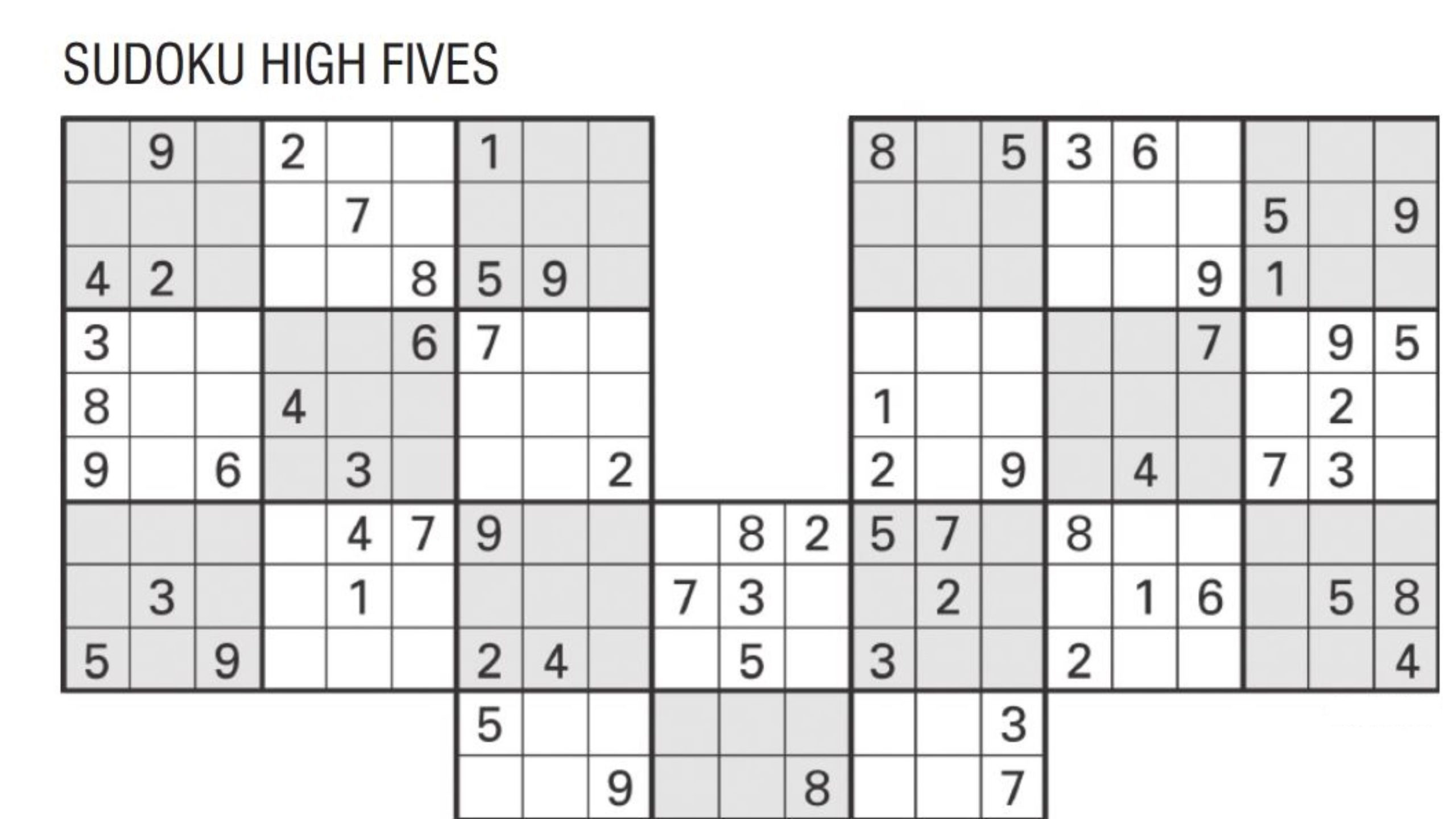 Sudoku High Fives Activity Shelter Sudoku High Fives 