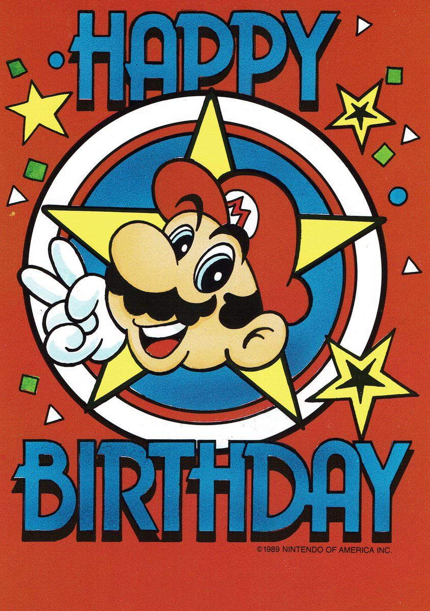Super Mario Bros Birthday Cards 1989 Mario Bros 