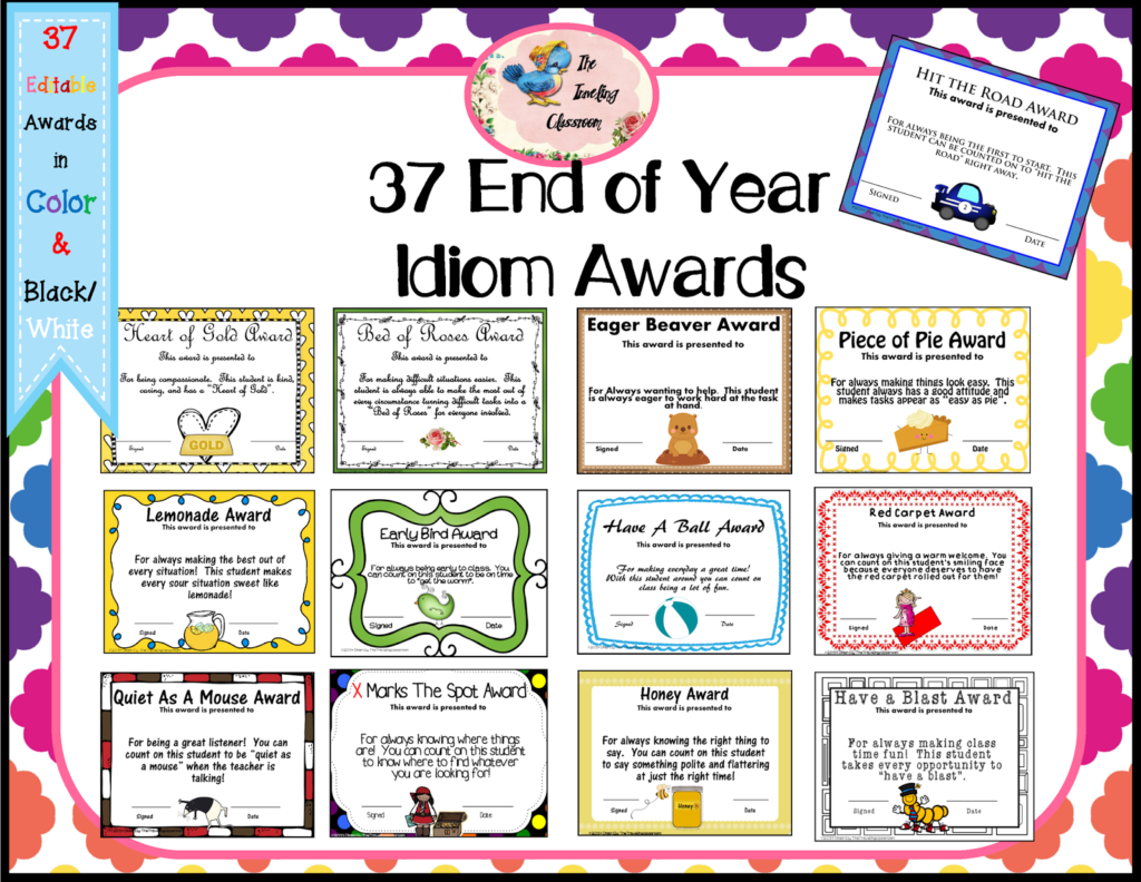 The Traveling Classroom End Of The Year Idiom Awards
