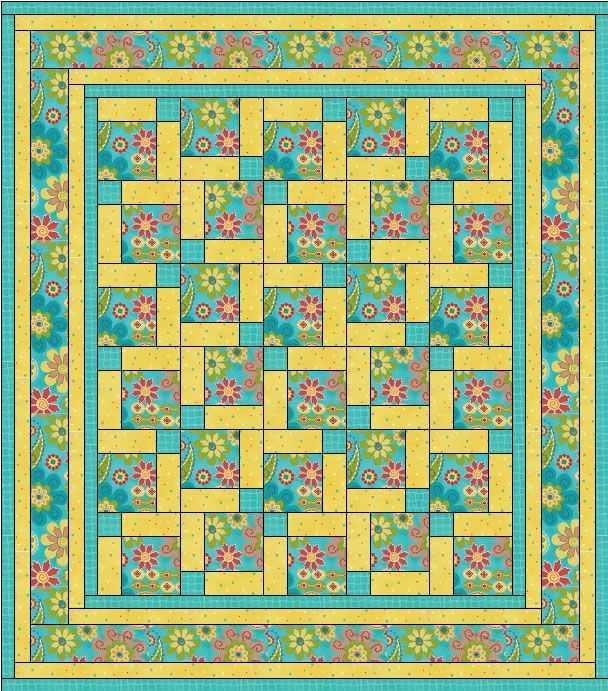 Topsy Turvey Downloadable 3 Yard Quilt Pattern Quilt