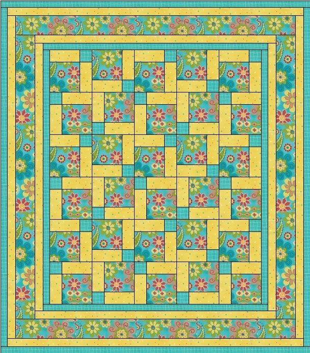 Topsy Turvey Downloadable 3 Yard Quilt Pattern Quilt 