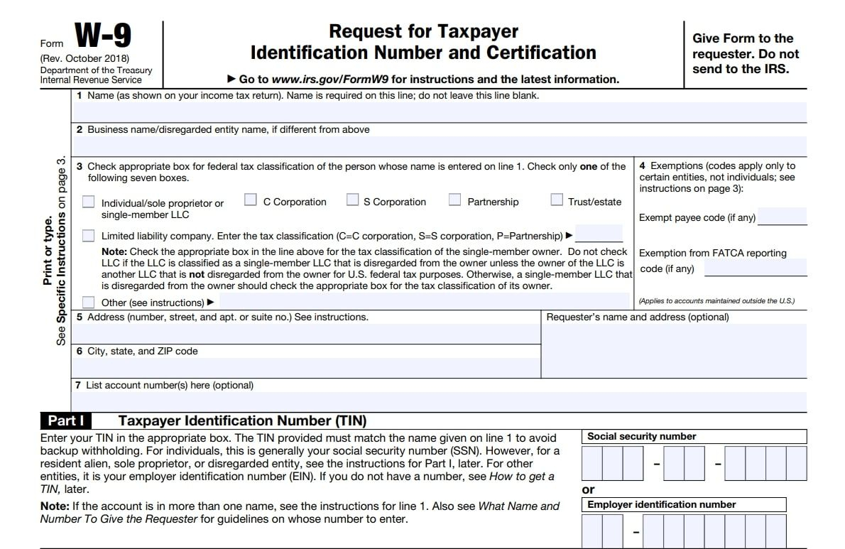 W9 Forms 2025 Printable For TIN Request