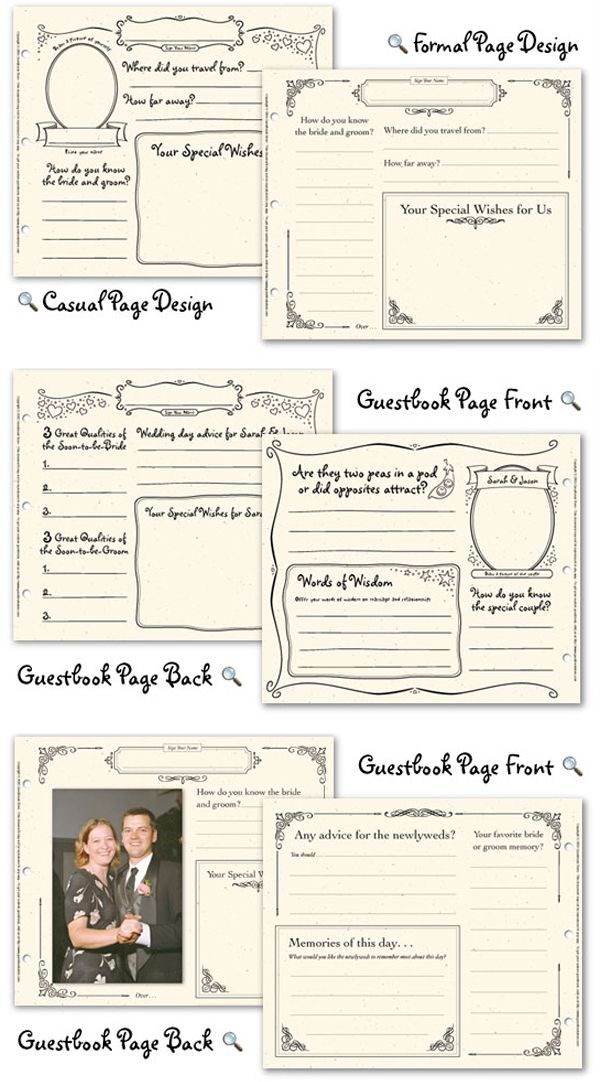 Wedding Guest Book Pages Page Design From Wedding 
