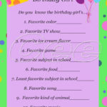 Who Knows The Birthday Girl Instant Download Party Game Etsy